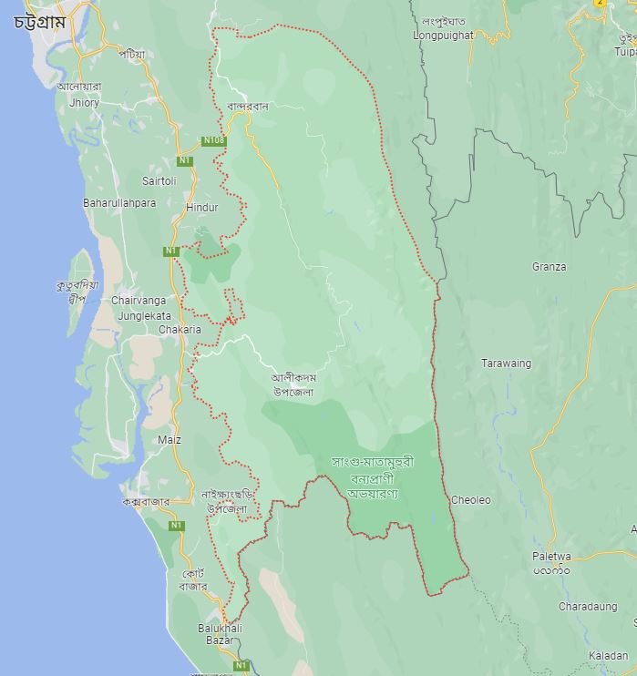 বান্দরবান জেলার মানচিত্র